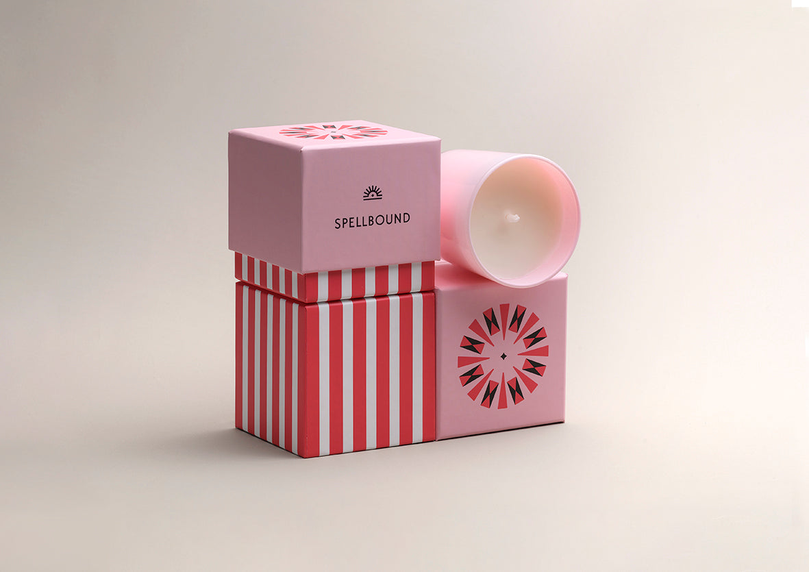 Spellbound pink box - Luxury packaging designed by Kanella with 100% soy natural candle